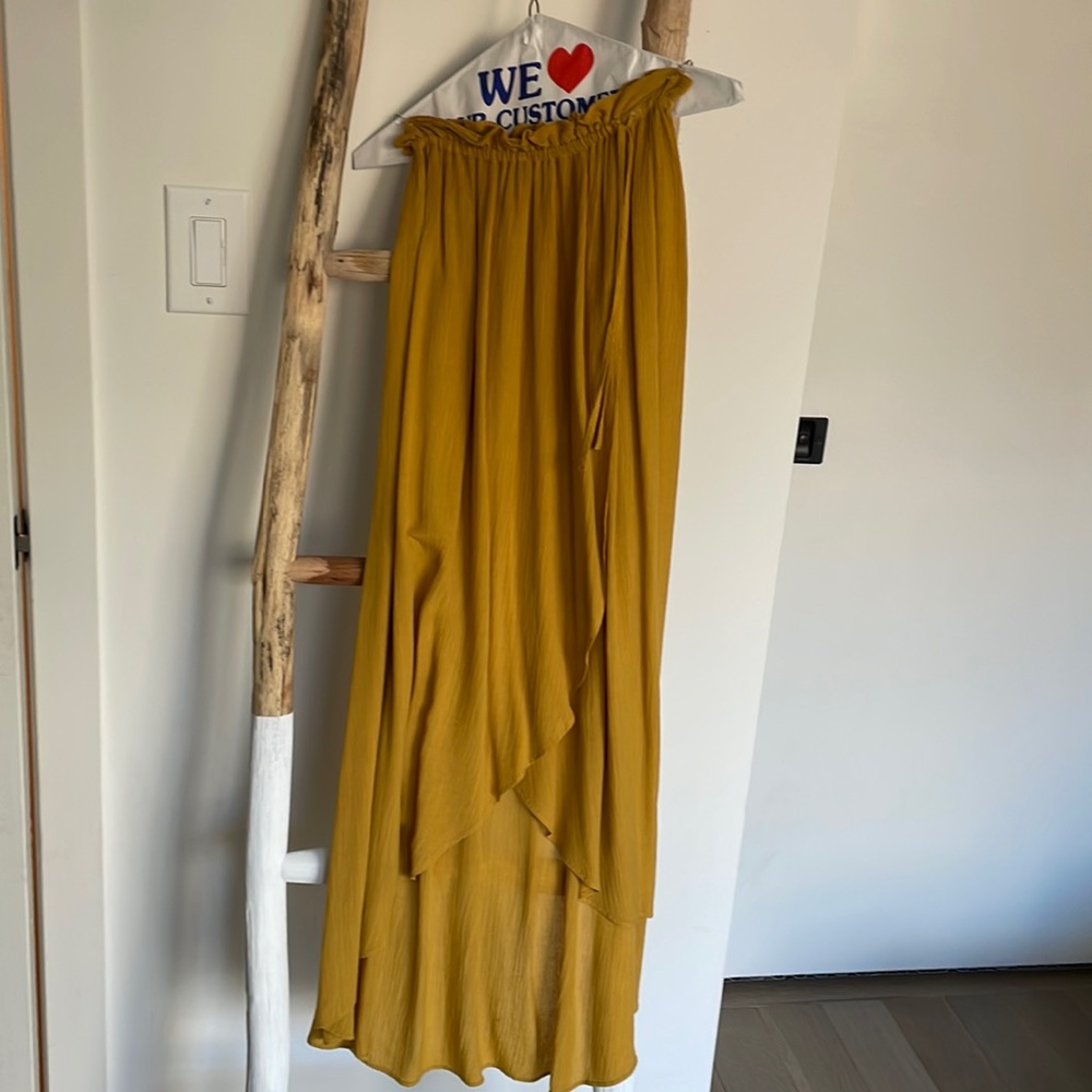 &other stories mustard yellow size 2 wrap skirt